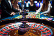 Attractive multinational companies take a chance and place bets on the roulette wheel in a casino. 
