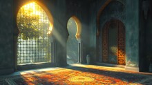 3d Rendering Of Ramadan Kareem Inside A Mosque
