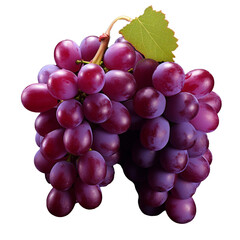 Wall Mural - A Cluster of Grapes. Cutout isolated on a transparent background. PNG - AI Generative