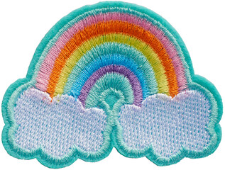 rainbow embroidery patch - ready to use png cutout premium isolated image