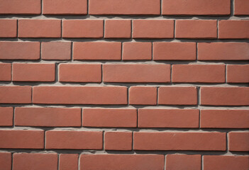 Wall Mural - Shadowed and illuminated red brick wall with decorative design