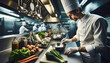 © Treborik ART - Culinary Mastery: A Chef at Work in a Professional Kitchen