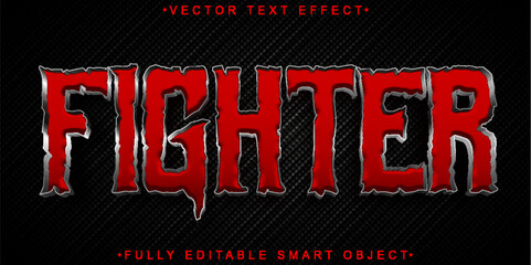 Canvas Print - Red Fighter Vector Fully Editable Smart Object Text Effect