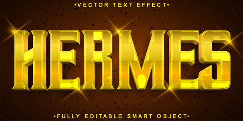 Wall Mural - Golden Hermes God Vector Fully Editable Smart Object Text Effect