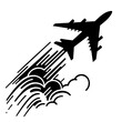 Contrail Of Airplane Flying Vector Logo Art
