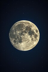 Wall Mural - a stunning image of a full moon shining brightly in the night sky, surrounded by twinkling stars. pe