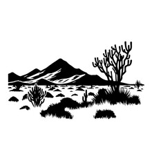 Shrubland Landscape Vector Logo Art