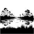Swamp Landscape Vector Logo Art