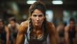 © Jemastock - Young woman exercising in a gym, looking confident generated by AI
