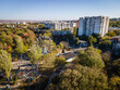 aerial view of amusement park with ferris wheel in chisinau