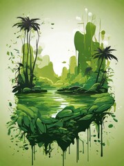 Canvas Print - jungle illustration