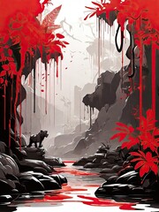 Wall Mural - jungle illustration