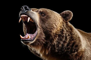 Wall Mural - Portrait of a growling grizzly bear