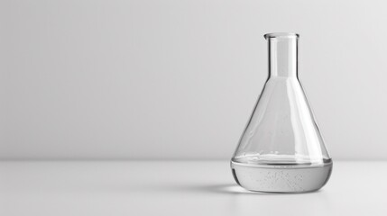 Poster - A glass vase with a small amount of liquid in it, AI