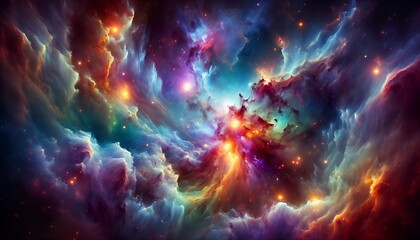 Wall Mural - Mesmerizing Background with a Dance of Colors and Blending Galaxies in Abstract Beauty background wallpaper