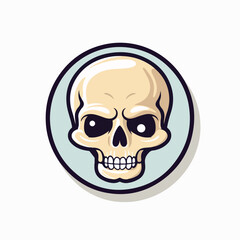 Wall Mural - Skull in cartoon, doodle style. Image for t shirt. Isolated 2d vector illustration in logo, icon, sketch style, Eps 10. AI Generative