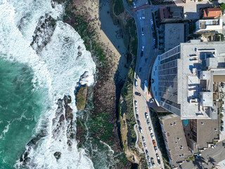 Wall Mural - Aerial view of La Jolla cliffs and coastline, San Diego, California, USA