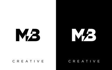 Poster - MB Initial logo concept with electric template vector