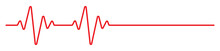 Red Heartbeat Line Icon. Pulse Trace, ECG Or EKG Cardio Graph Symbol For Health, Medical Cardiology Analysis. Stroke Heart Diagram, Cardiogram. Vector