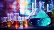 experiment science tech background illustration laboratory engineering, data analysis, computer coding experiment science tech background
