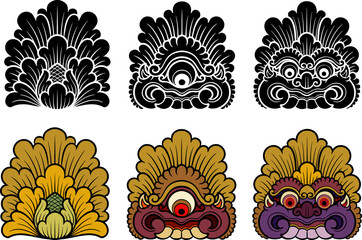 Balinese ornament decoration vector line art logo 1