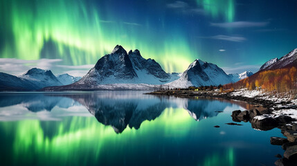 fantastic aurora borealis or northern lights phenomenon
