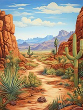 Vintage Southwestern Desert Landscapes: Timeless Art Prints Of Nostalgic Desert Vistas