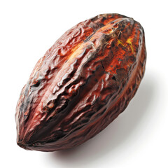 Poster - A single organic cacao bean isolated on a white background 