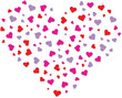 The heart is filled with colorful  little hearts png file 