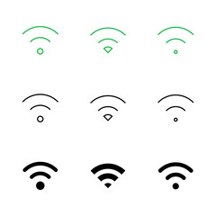 Wifi icon set. signal vector icon. Wireless  icon vector