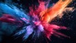 Colorful powder explosion. Generative AI.