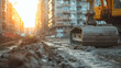 Construction site, out of focus