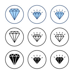 Wall Mural - Diamond icon vector. diamond gems sign and symbol