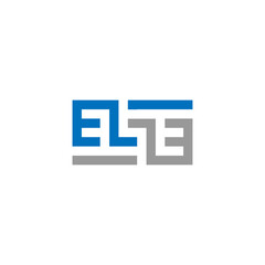 Sticker - initial letter elle logo unique vector blue grey color