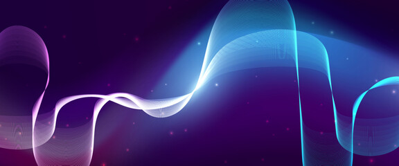 Wall Mural - purple violet and blue vector glowing tech line modern abstract background. abstract technology wave