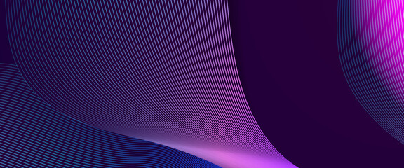 Purple violet and blue vector abstract futuristic modern technology neon background with line. Abstract technology wave lines background