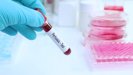 Sticker - Pertussis test to look for abnormalities from blood, scientific experiment