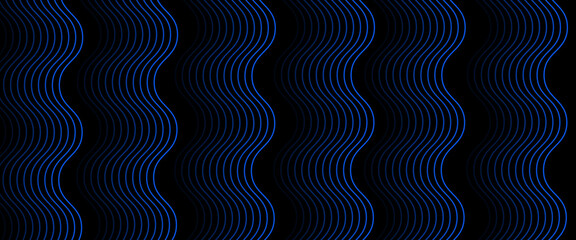 Wall Mural - blue and black vector glowing tech geometric 3d line modern abstract banner. modern shiny lines. fut