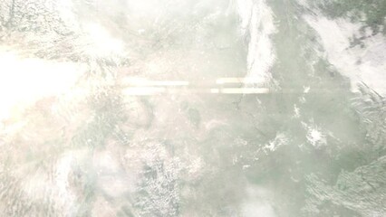 Zoom in from space and focus on Spearfish, South Dakota, USA. 3D Animation. Background for travel intro. Elements of this image furnished by NASA.