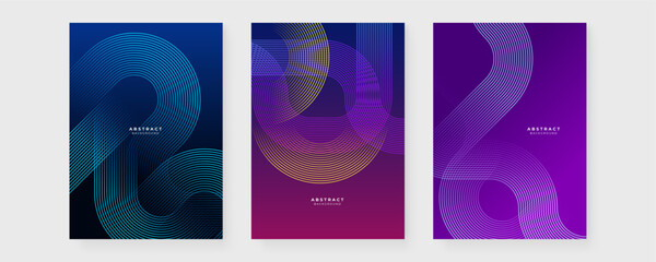 Wall Mural - colorful colourful vector glowing tech geometric line modern abstract poster. modern cover template 