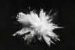 © Bussakon - Flourish of fantasy. Captivating image capturing explosion of white powder on black background festive burst of creativity and motion perfect for abstract and celebration collections