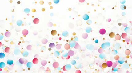 Poster - colorful confetti party background illustration festive balloons, fun happiness, event decoration colorful confetti party background