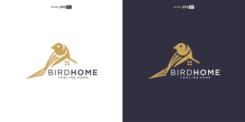 Home bird logo design vector inspiration