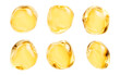 © Vink Fan - Golden liquid oil bubble elements, 3d rendering.