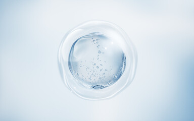 Poster - Transparent blue liquid bubble, 3d rendering.