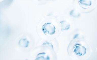 Poster - Transparent blue cells background, 3d rendering.