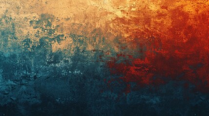 Wall Mural - A seamless gradient transitioning from deep blue to rich brown, with hints of warm red, reminiscent of a serene autumn evening. Integrate subtle textures to enhance depth 