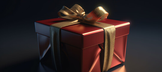 luxury red gift box with gold ribbon 1