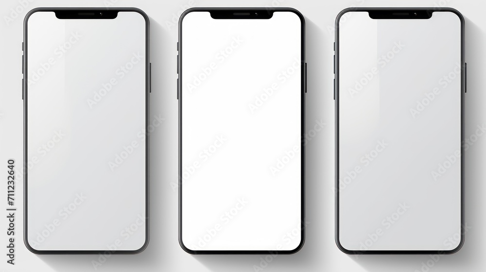 Realistic smartphone mockup white screen Stock Illustration | Adobe Stock