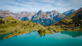 Fototapeta Góry - Szwajcaria.Jezioro z widokiem na Alpy